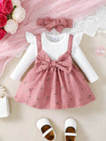 Baby Girl Dress Set – Floral Bow Dress & Headband