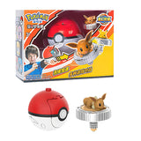 Pokémon toy set with red ball and Eevee figure in front of packaging