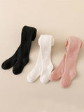 3-Pack Girls' Solid Color Pantyhose – Everyday Comfort & Style - Little Fashion