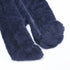 Navy blue fuzzy socks on a white background