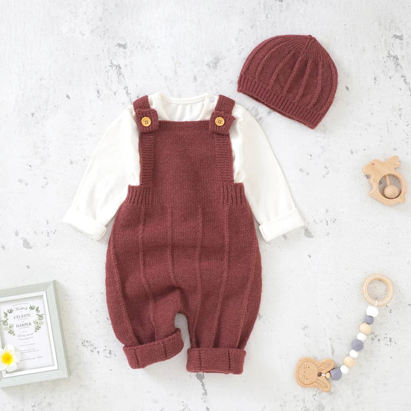 Knit Rompers & Hats: Newborn Baby Jumpsuits & Outfits