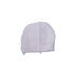 Back view of a light pink knit baby beanie with a ribbed cuff.
