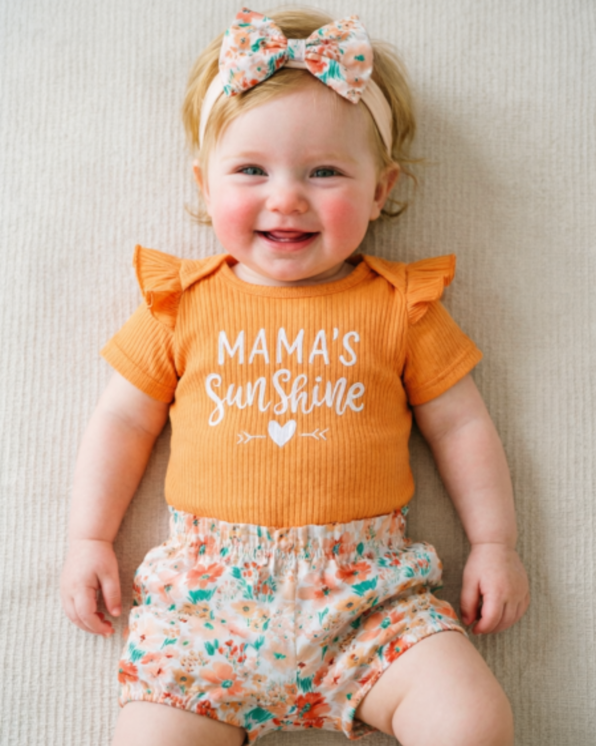 3pc Newborn Girl Summer Set - Cotton Letter Top & Bow