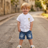 Toddler Boy Cartoon Shirt & Denim Shorts Summer Set