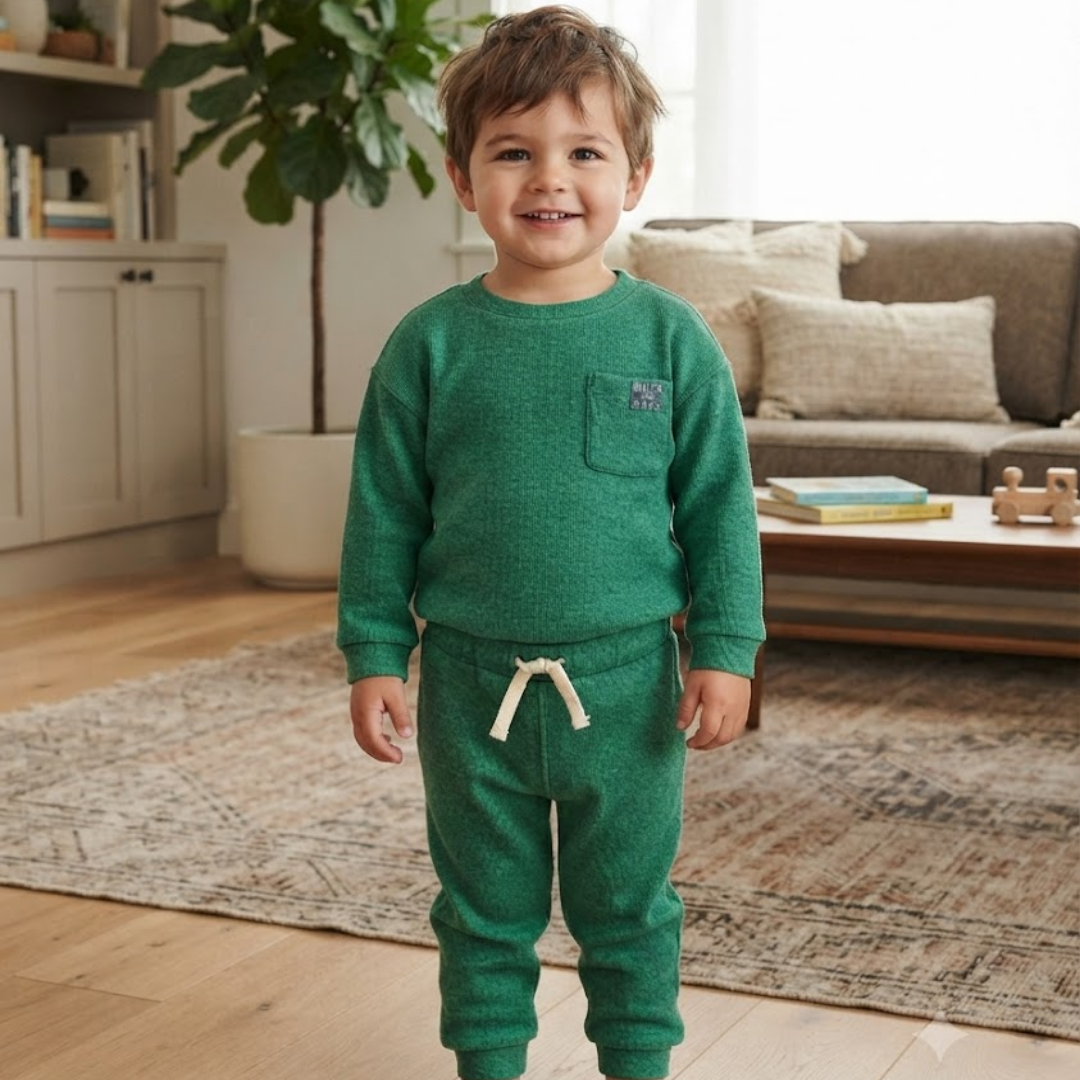 Lily & Jack Green Brushed Rib Sweatshirt Set 2-4Y