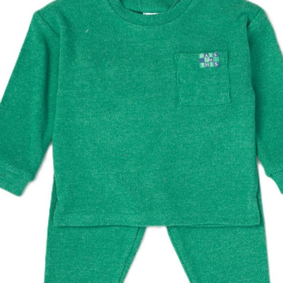 Lily & Jack Green Brushed Rib Sweatshirt Set 2-4Y