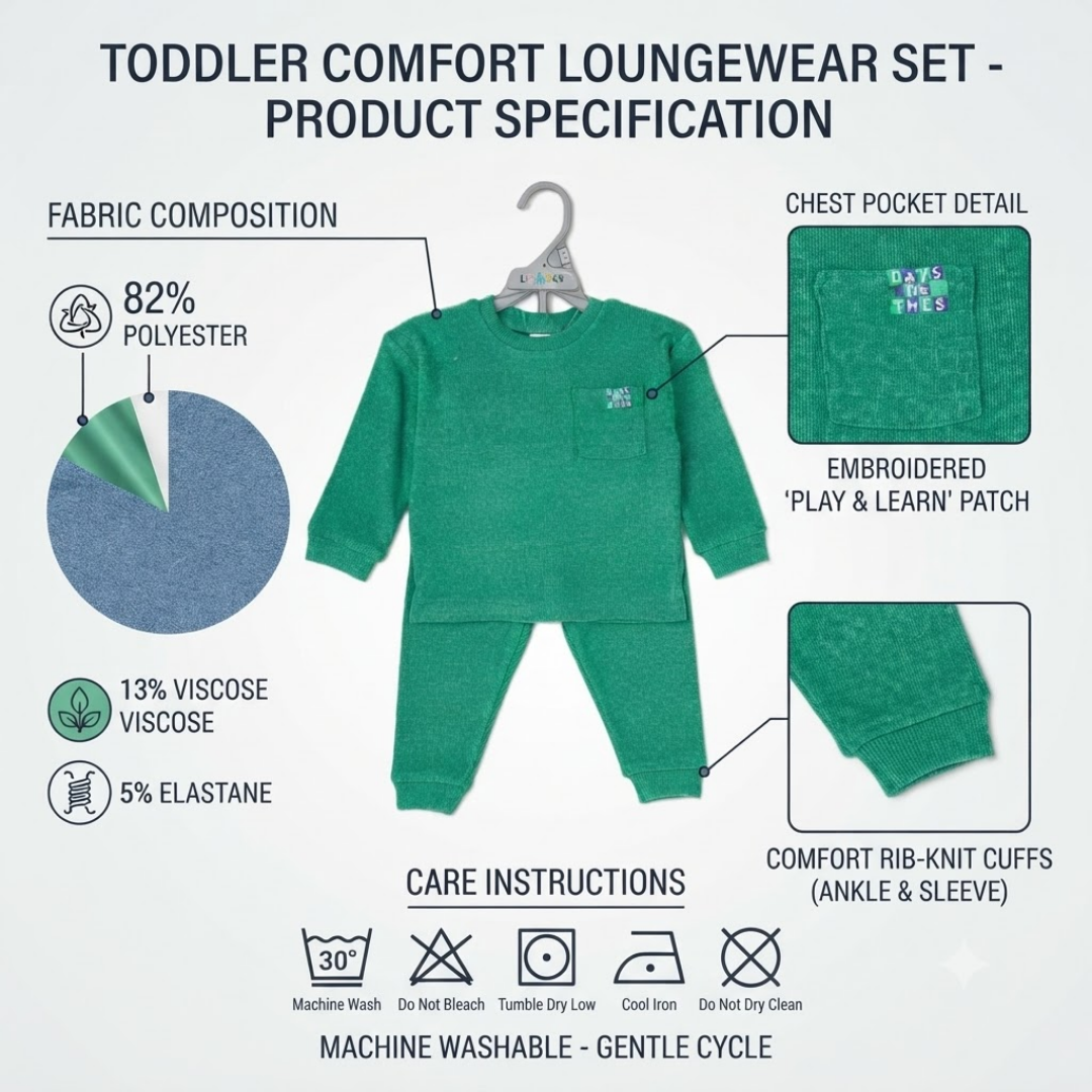 Lily & Jack Green Brushed Rib Sweatshirt Set 2-4Y