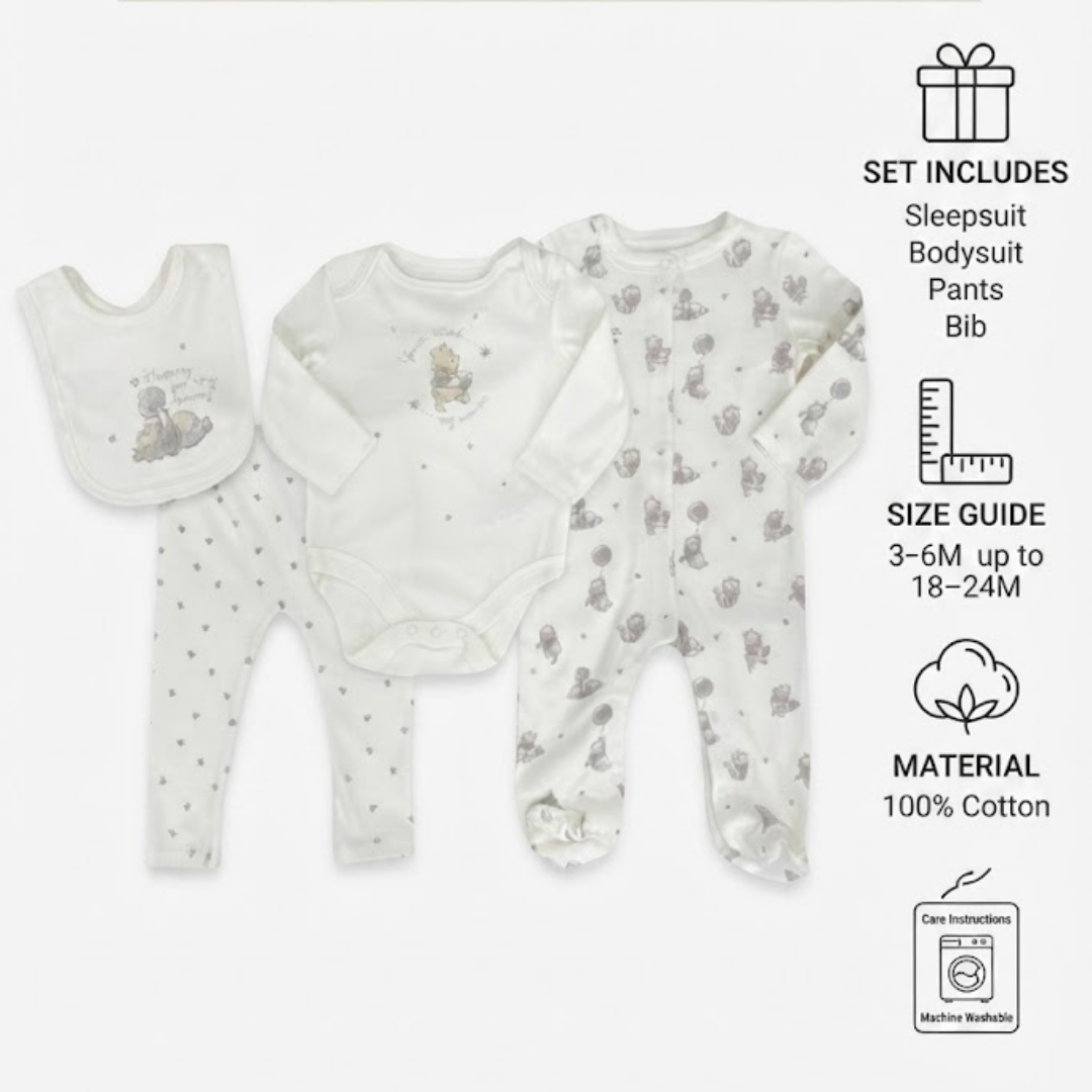 Disney Winnie the Pooh 4 Piece Baby Set 3-24M