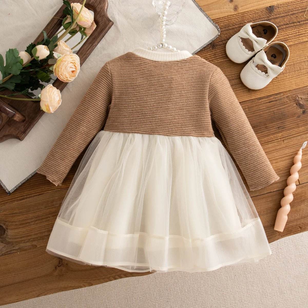 Autumn Baby Girl Pink Bow Long Sleeve Party Dress - Little Fashion