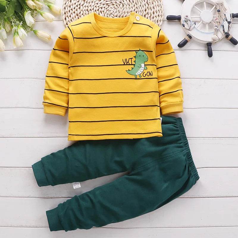 Autumn Kids Pajamas Set – Cozy Long Sleeve Sleepwear for Boys & Girls - Little Fashion
