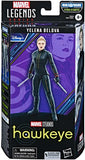 Marvel Legends Yelena Belova figure packaging with purple and black design