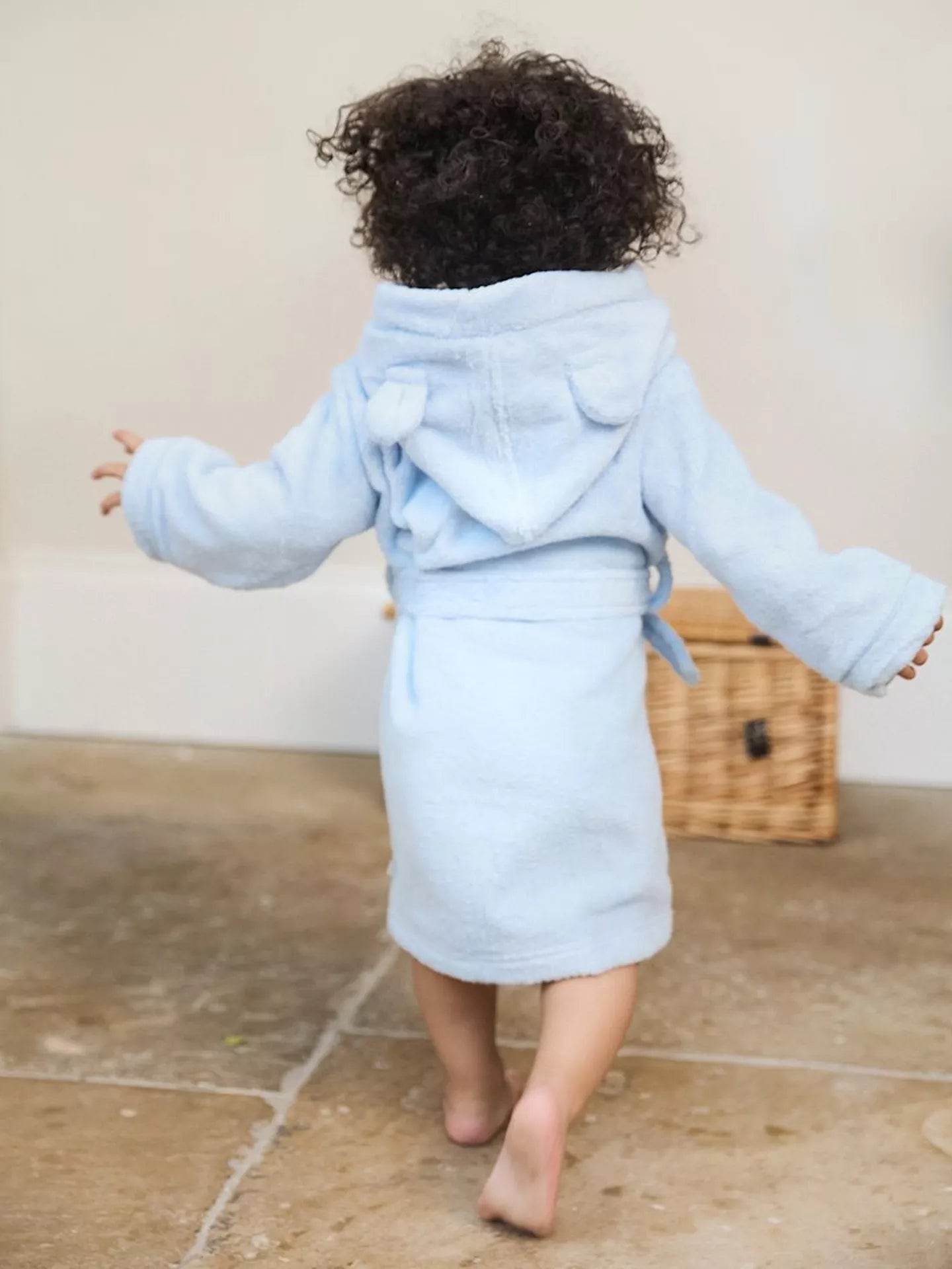 Baby Boy Blue Hooded Robe - 0-6 Months - Little Fashion