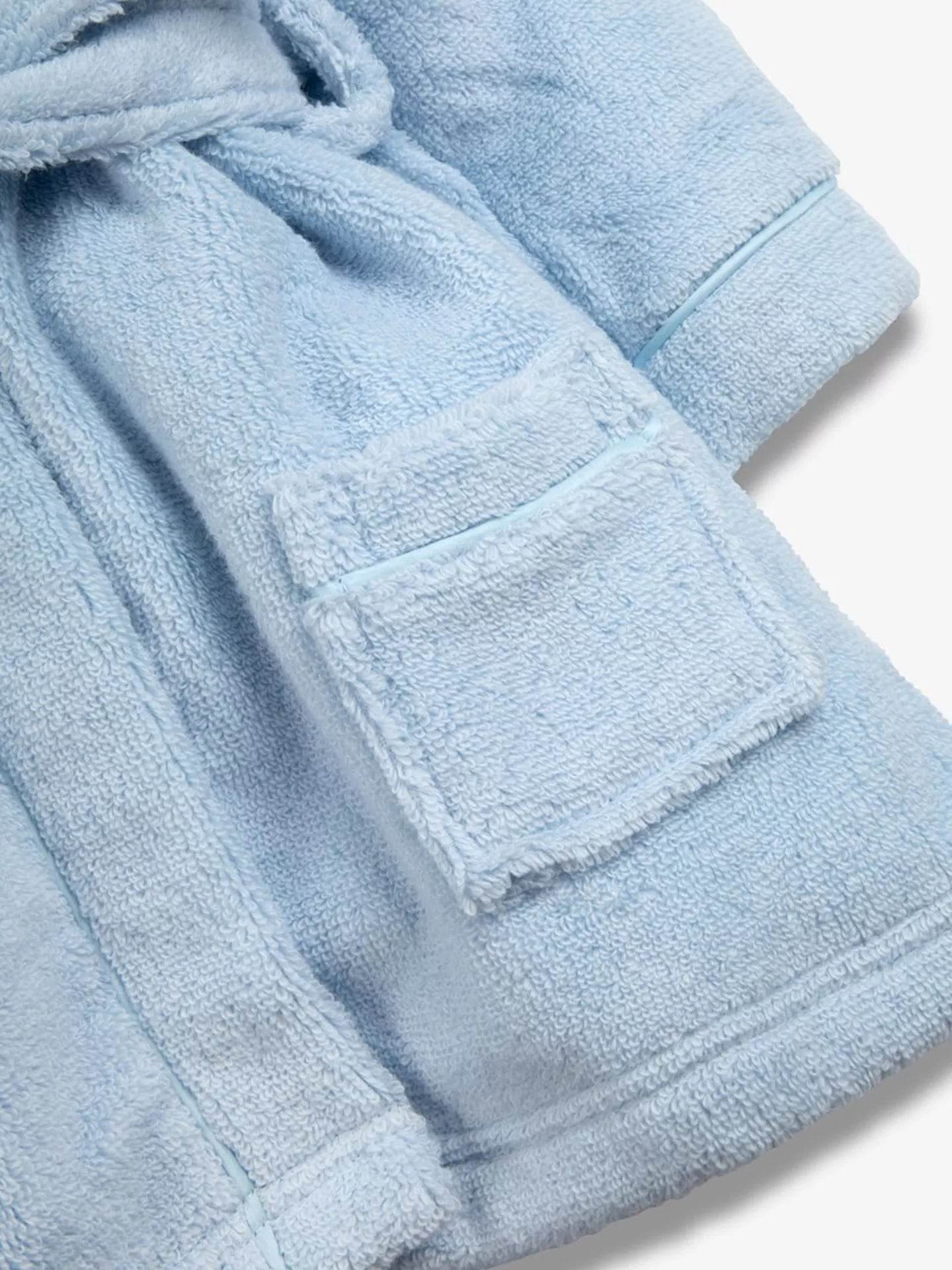 Baby Boy Blue Hooded Robe - 0-6 Months - Little Fashion