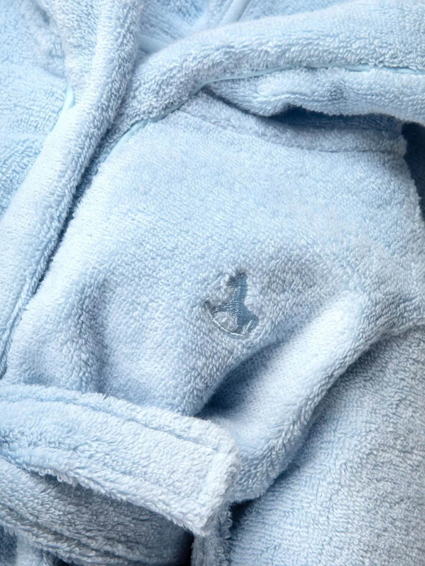 Baby Boy Blue Hooded Robe - 0-6 Months - Little Fashion