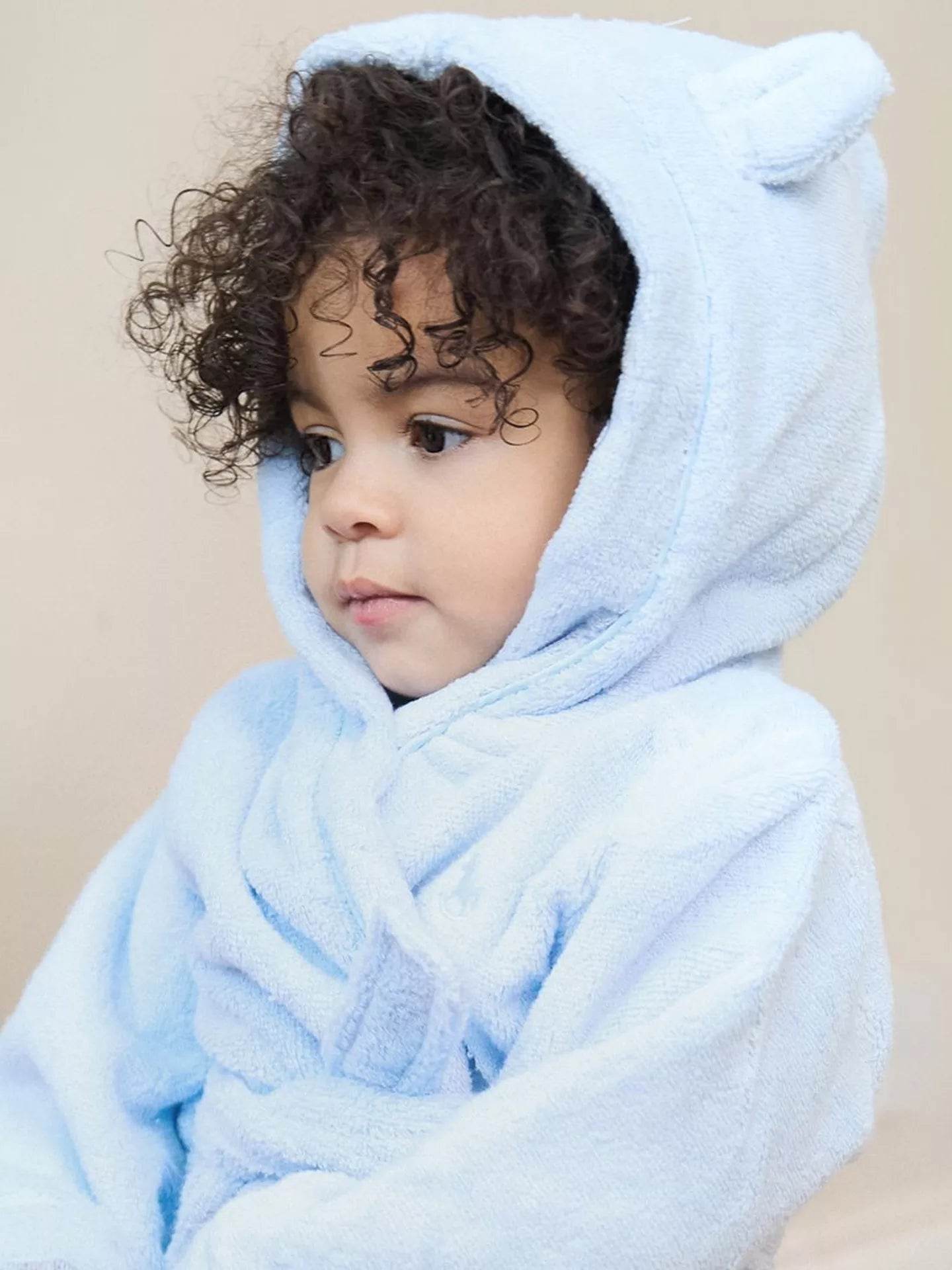 Baby Boy Blue Hooded Robe - 0-6 Months - Little Fashion