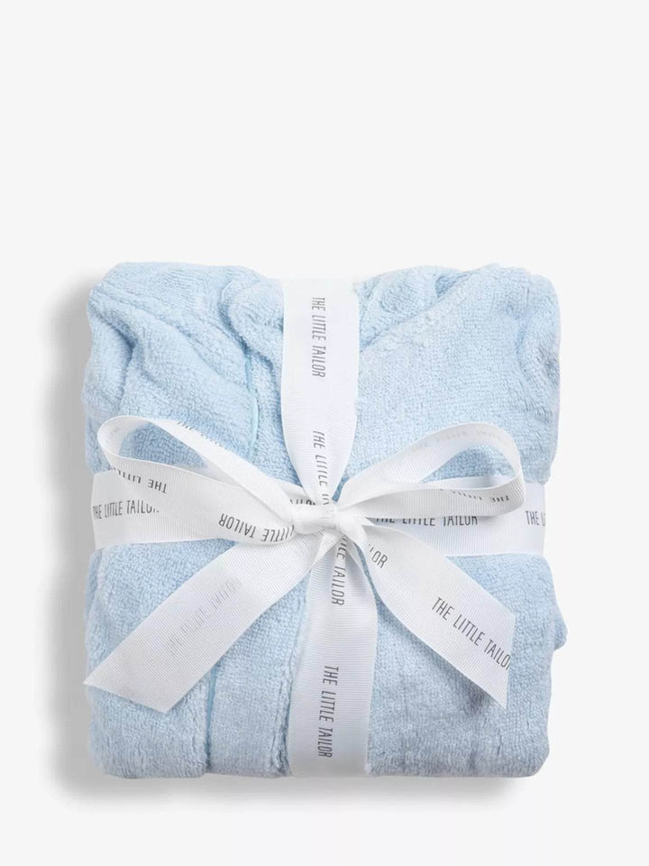 Baby Boy Blue Hooded Robe - 0-6 Months - Little Fashion