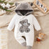 Baby Boys' Bear Print Plush Romper - Newborn-9M - Little Fashion