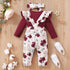Baby Girl 3PCS Romper Set with Pants & Headband - Little Fashion