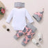 Baby Girl Rose Romper Set with Hat & Headband - Little Fashion