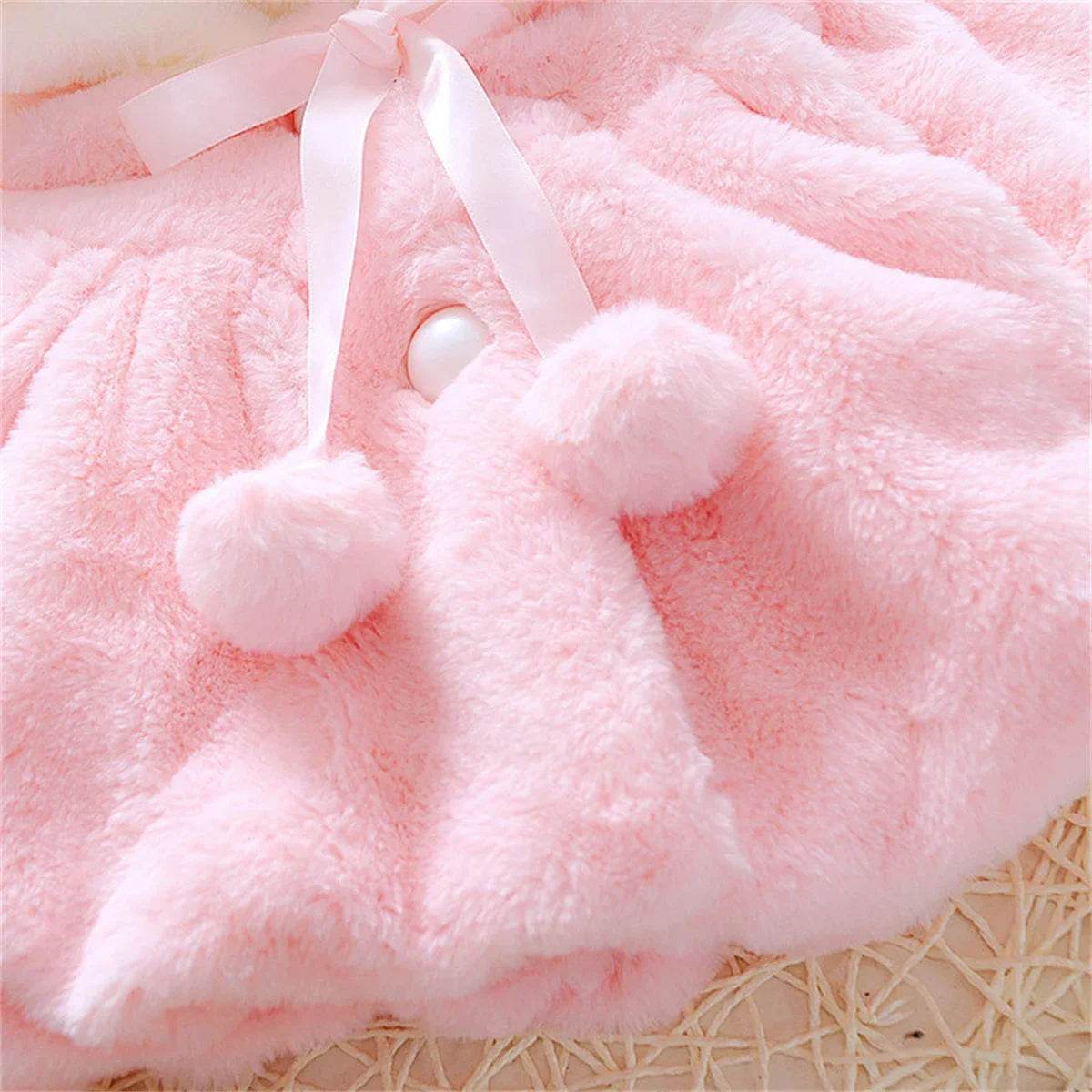 Baby Girl Winter Jacket – Warm Hooded Rabbit Ear Sweater - Little Fashion
