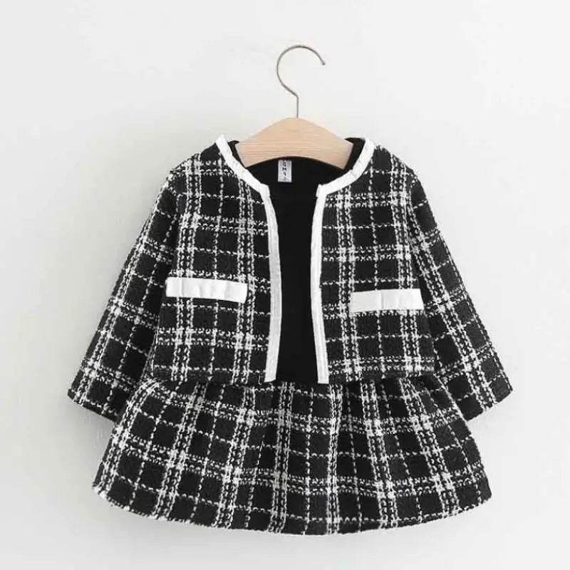 Baby Girls' 2pc Plaid Dress Set (0-4Y) - Little Fashion