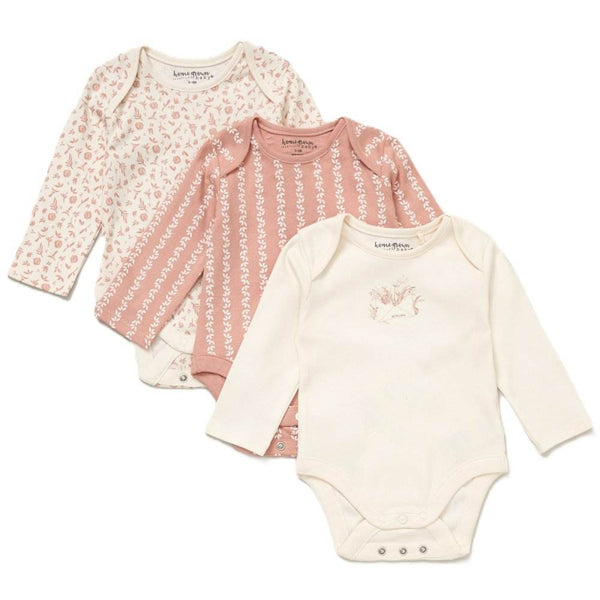Baby Girls' 3-Pack Organic Cotton Bodysuits (0-6months) - Little Fashion