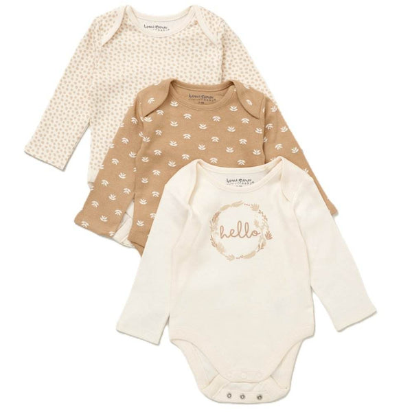 Baby Girls' 3-Pack Organic Cotton Bodysuits (0-6months) (A) - Little Fashion