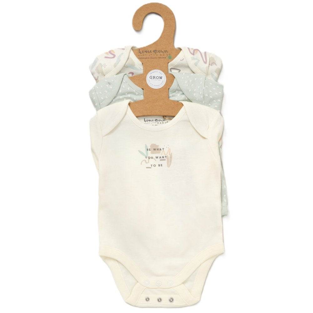 Baby Girls' 3-Pack Organic Cotton Bodysuits (0-6months) (C) - Little Fashion