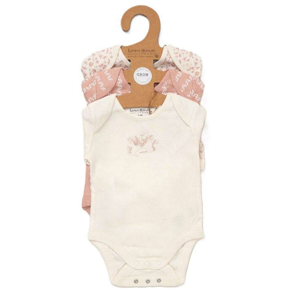 Baby Girls' 3-Pack Organic Cotton Bodysuits - Little Fashion