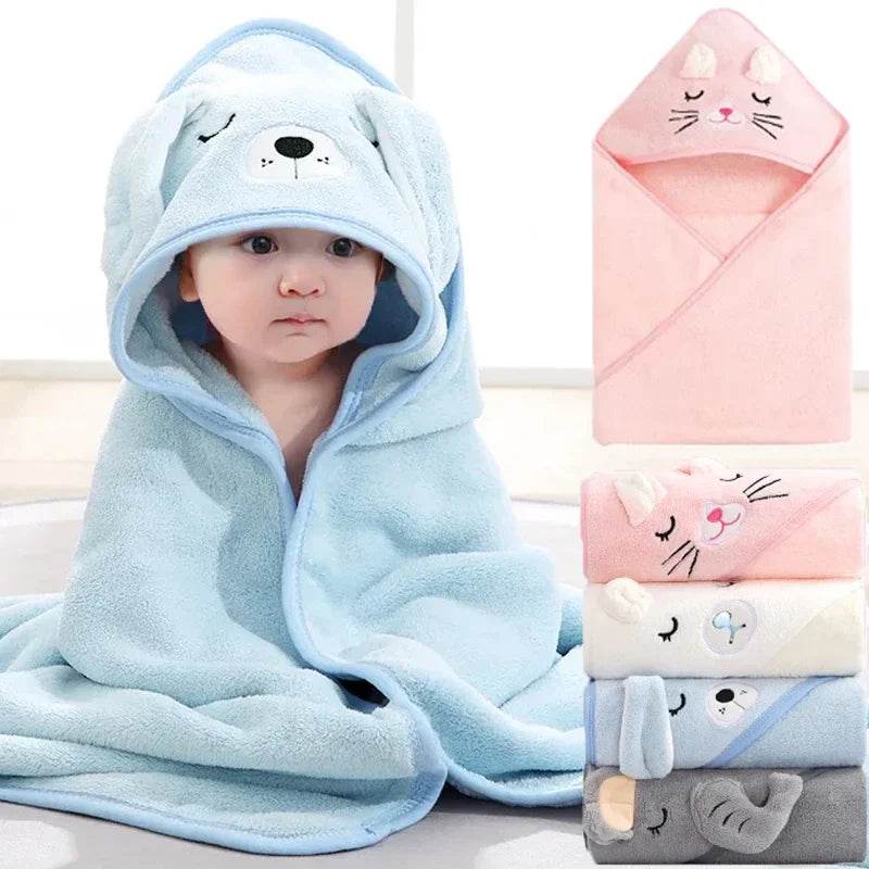 Baby Hooded Towel: Soft Cartoon Animal Swaddle Blanket for Newborns - Toddlers - Little Fashion