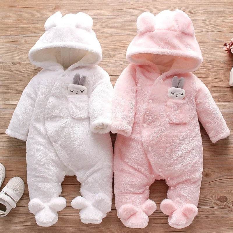 Baby Plush Warm Romper – Dog & Rabbit Design 0-1Y - Little Fashion
