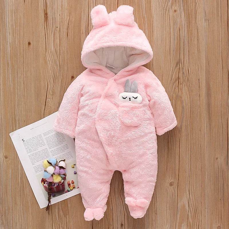 Baby Plush Warm Romper – Dog & Rabbit Design 0-1Y - Little Fashion