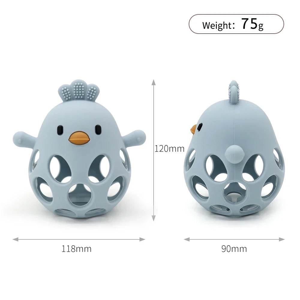 Baby Teether Mittens: Cartoon Chick Silicone Teething Toy for Gums & Molar Relief - Little Fashion