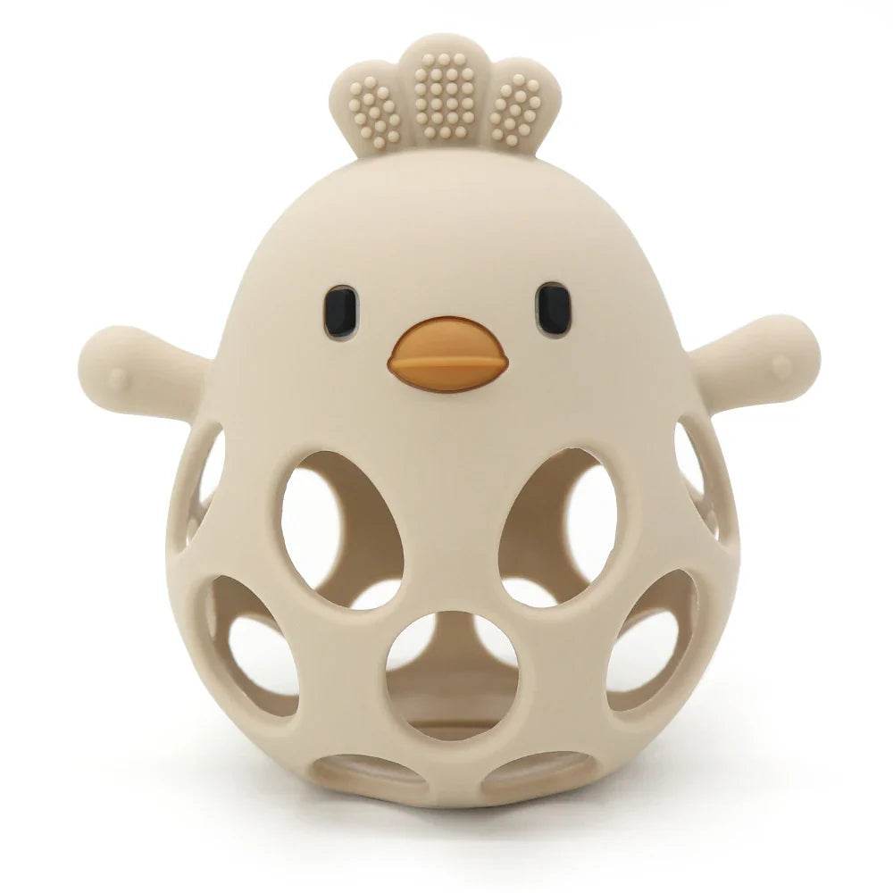 Baby Teether Mittens: Cartoon Chick Silicone Teething Toy for Gums & Molar Relief - Little Fashion