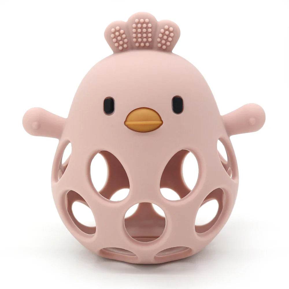 Baby Teether Mittens: Cartoon Chick Silicone Teething Toy for Gums & Molar Relief - Little Fashion