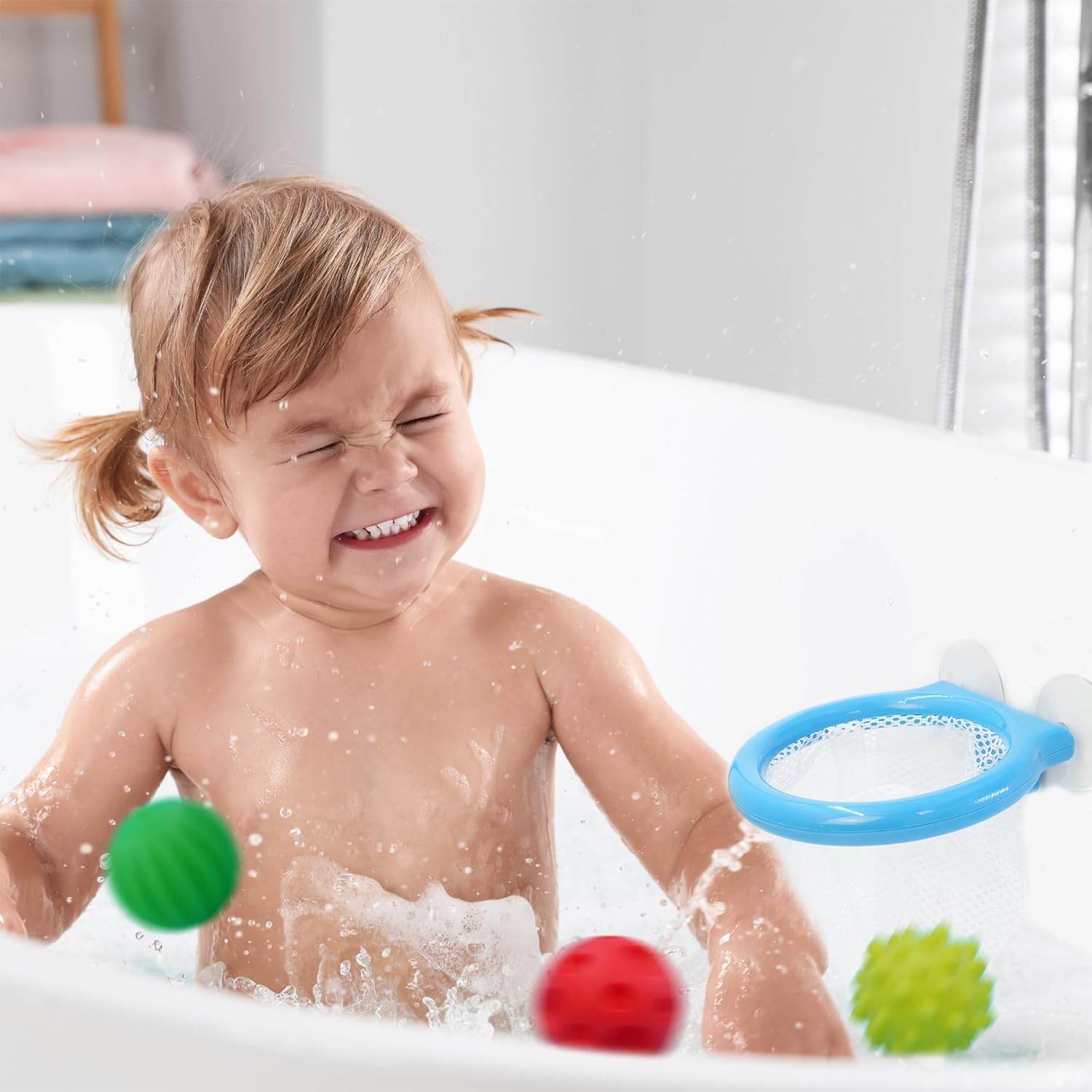 Bath Basketball with 3 Sensor Balls - Little Fashion