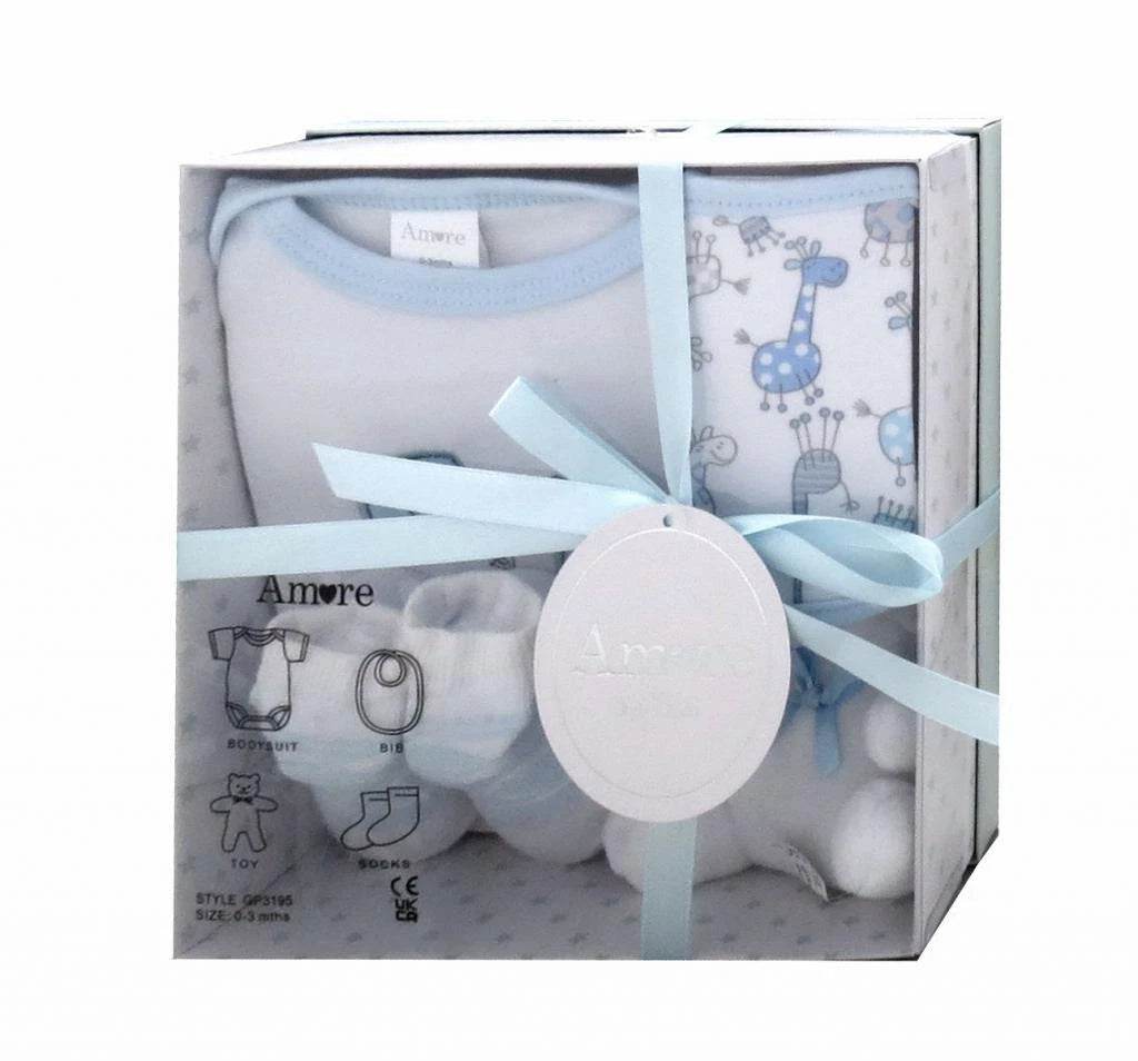 Blue 4-Piece Baby Gift Set (0-3 Months) - Little Fashion
