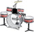 Bontempi 6-Piece Silver Kids Drum Set with Stool - Little Fashion