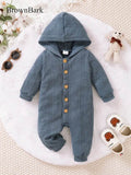 Boys' Casual Hooded Bodysuit - Ribbed Knit