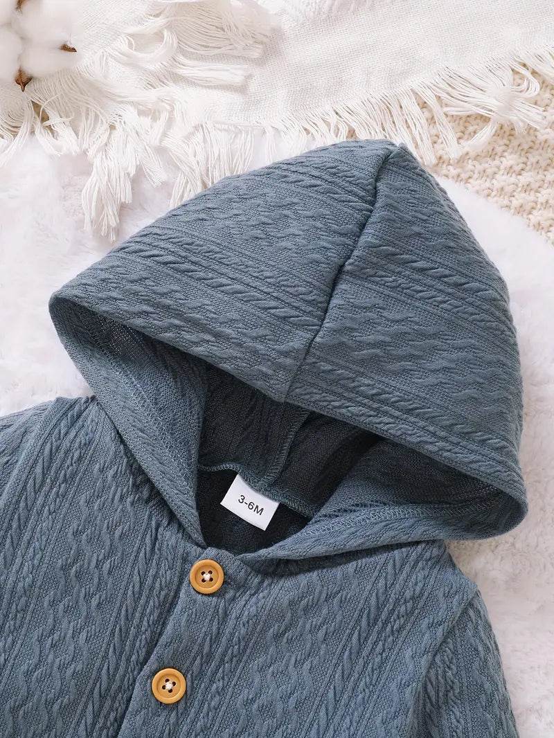 Boys' Casual Hooded Bodysuit - Ribbed Knit - Little Fashion