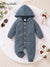 Boys' Casual Hooded Bodysuit - Ribbed Knit - Little Fashion