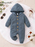Boys' Casual Hooded Bodysuit - Ribbed Knit - Little Fashion