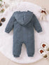 Boys' Casual Hooded Bodysuit - Ribbed Knit - Little Fashion