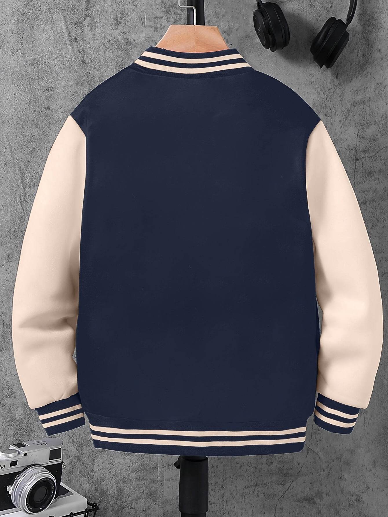 Boys' Varsity Jacket with Letter A & 23 - Little Fashion