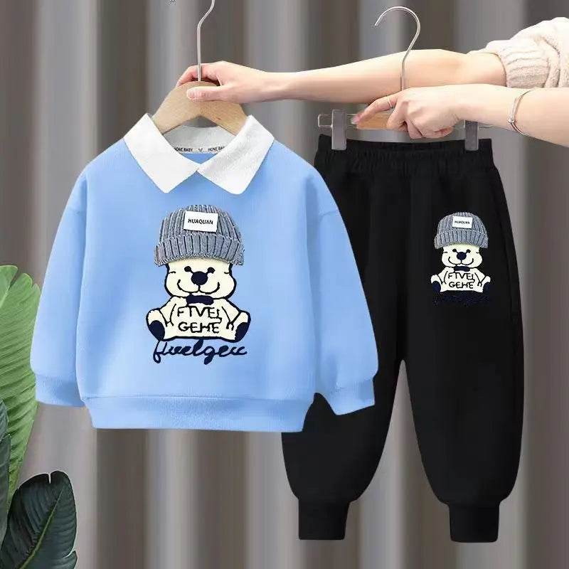 Cartoon Baby Tracksuit – Autumn Pullover & Pants Set (2pcs) - Little Fashion