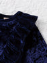 Chic Navy Blue Velvet Dress for Girls - Little Fashion