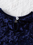 Chic Navy Blue Velvet Dress for Girls - Little Fashion