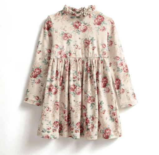 Christmas Dress for Girls with Faux Fur Jacket and Collar - Little Fashion