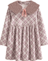 Christmas Dress for Girls with Faux Fur Jacket and Collar - Little Fashion