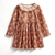 Christmas Floral Fleece Dress for Girls 2-7Y - Little Fashion